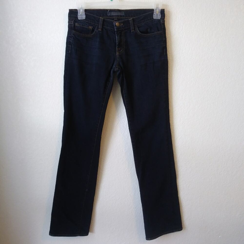 J Brand Dark Blue Jeans Women size 27 Straight Leg Low Rise Stretch Denim 32x32